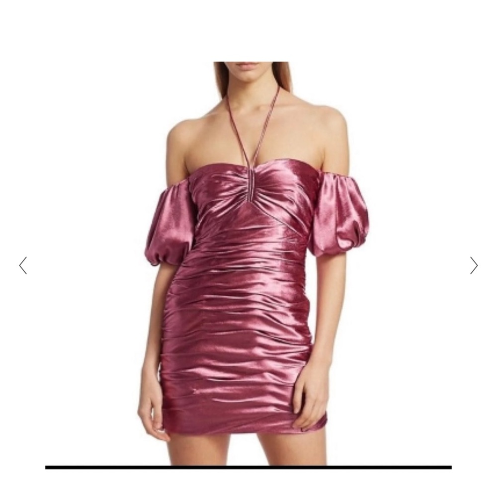 Cinq à sept Tati pink ruched mini dress